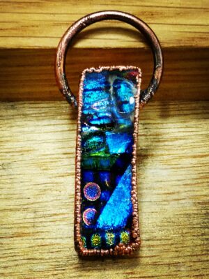Fused glass pendant key