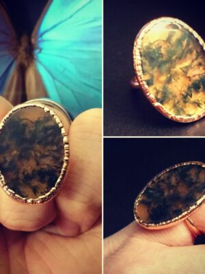Moss Agate Ring - Size 8.5