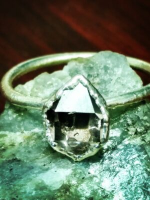 Silver Herkimer Diamond Ring - Size 6
